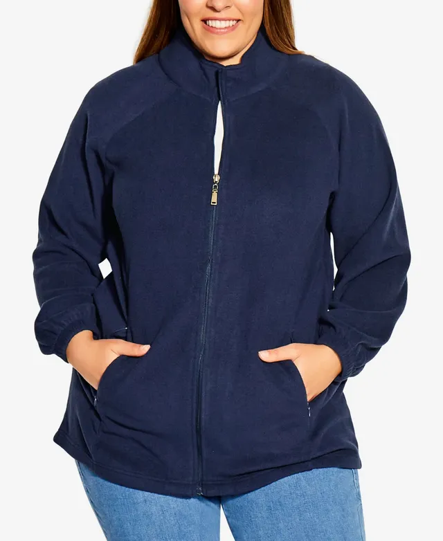 Plus Size Polar Fleece Jade Zip Jacket