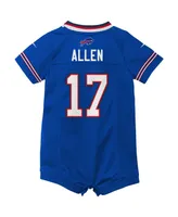 Newborn and Infant Girls Boys Josh Allen Royal Buffalo Bills Romper Jersey