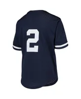 Big Boys Derek Jeter Navy New York Yankees Cooperstown Collection Mesh Batting Practice Jersey