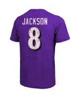 Men's Lamar Jackson Purple Baltimore Ravens Tri-Blend Name and Number T-shirt