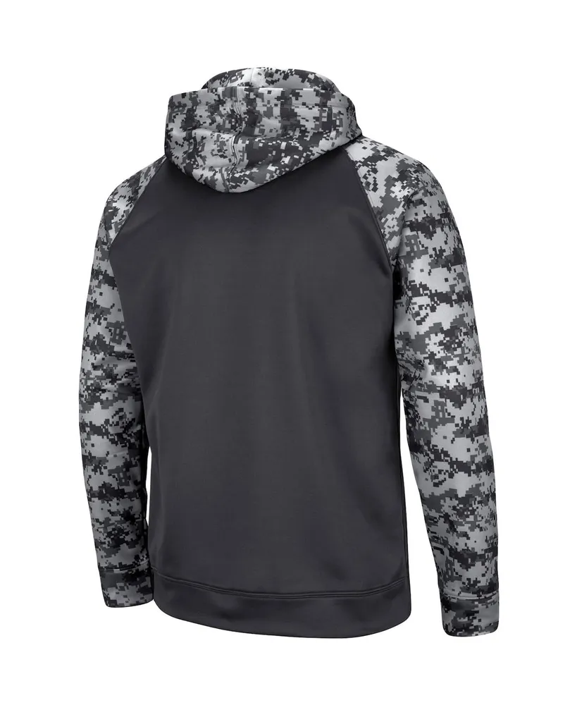 Men's Charcoal Clemson Tigers Oht Military-Inspired Appreciation Digital Camo Pullover Hoodie