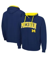 Men's Colosseum Navy Michigan Wolverines Big and Tall Full-Zip Hoodie