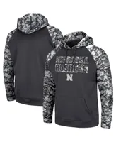 Men's Charcoal Nebraska Huskers Oht Military-Inspired Appreciation Digital Camo Pullover Hoodie