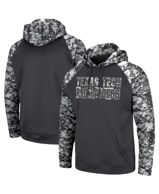 Men's Charcoal Texas Tech Red Raiders Oht Military-Inspired Appreciation Digital Camo Pullover Hoodie