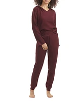 Tommy Hilfiger Women's Solid Knit Waffle Pajama Set