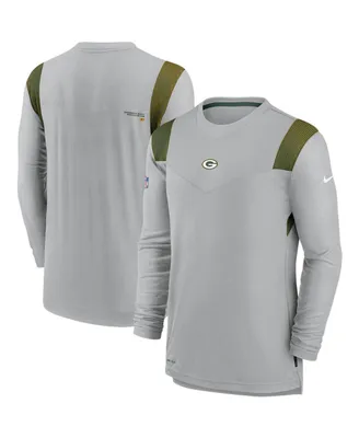 Men's Gray Green Bay Packers Sideline Player Uv Performance Long Sleeve T-shirt