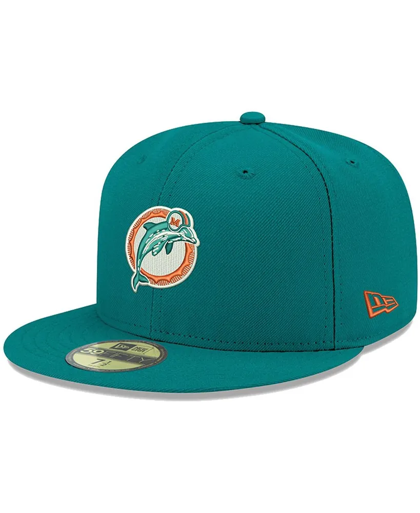 Men's Aqua Miami Dolphins Omaha Throwback 59FIFTY Fitted Hat