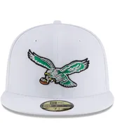 Men's White Philadelphia Eagles Throwback Logo Omaha 59FIFTY Fitted Hat