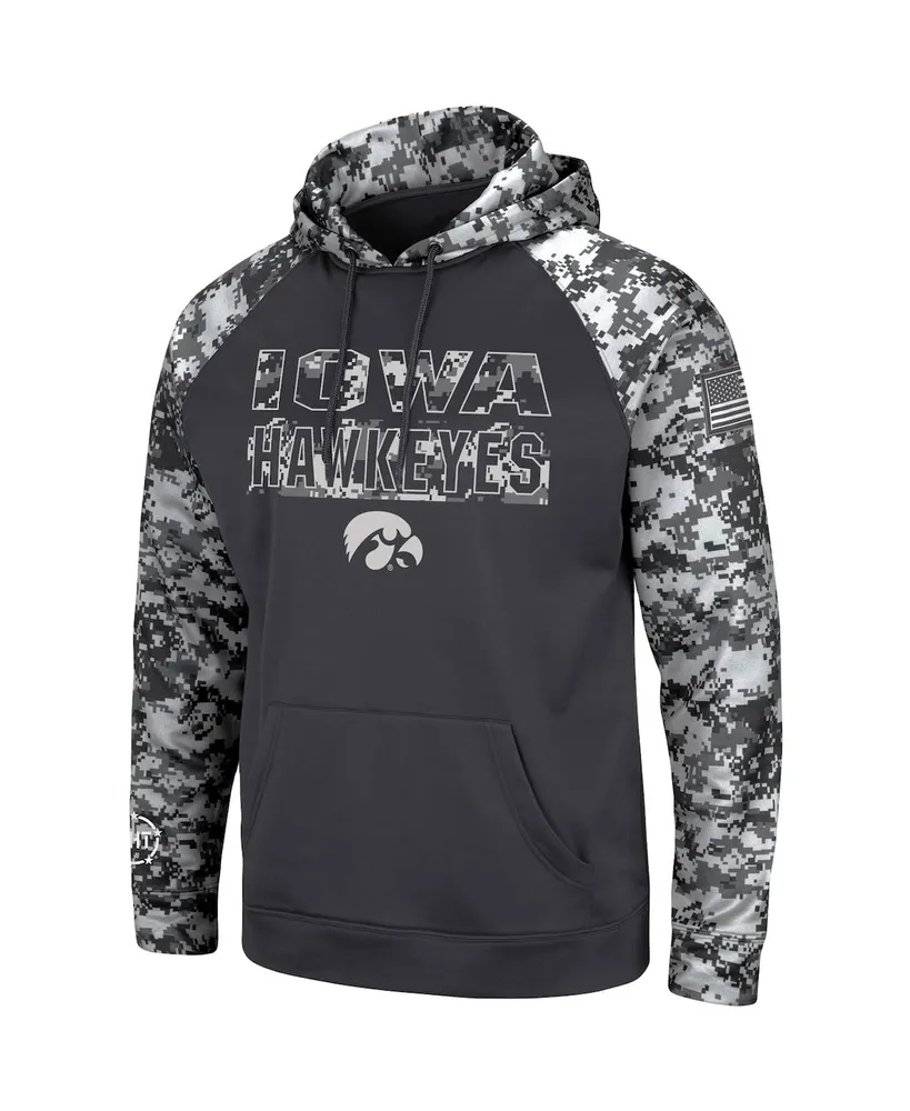 Men's Charcoal Iowa Hawkeyes Oht Military-Inspired Appreciation Digital Camo Pullover Hoodie