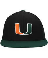 Men's Black and Green Miami Hurricanes Team Color Two-Tone Fitted Hat