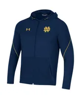 Men's Navy Notre Dame Fighting Irish 2021 Sideline Warm-Up Full-Zip Hoodie