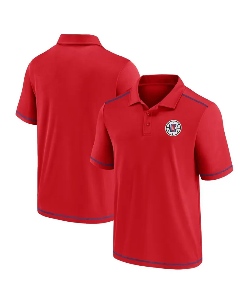 Men's Red La Clippers Primary Logo Polo Shirt