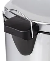Honey Can Do 50-Liter Square Stainless Steel Step Trash Can with Soft-Close Lid
