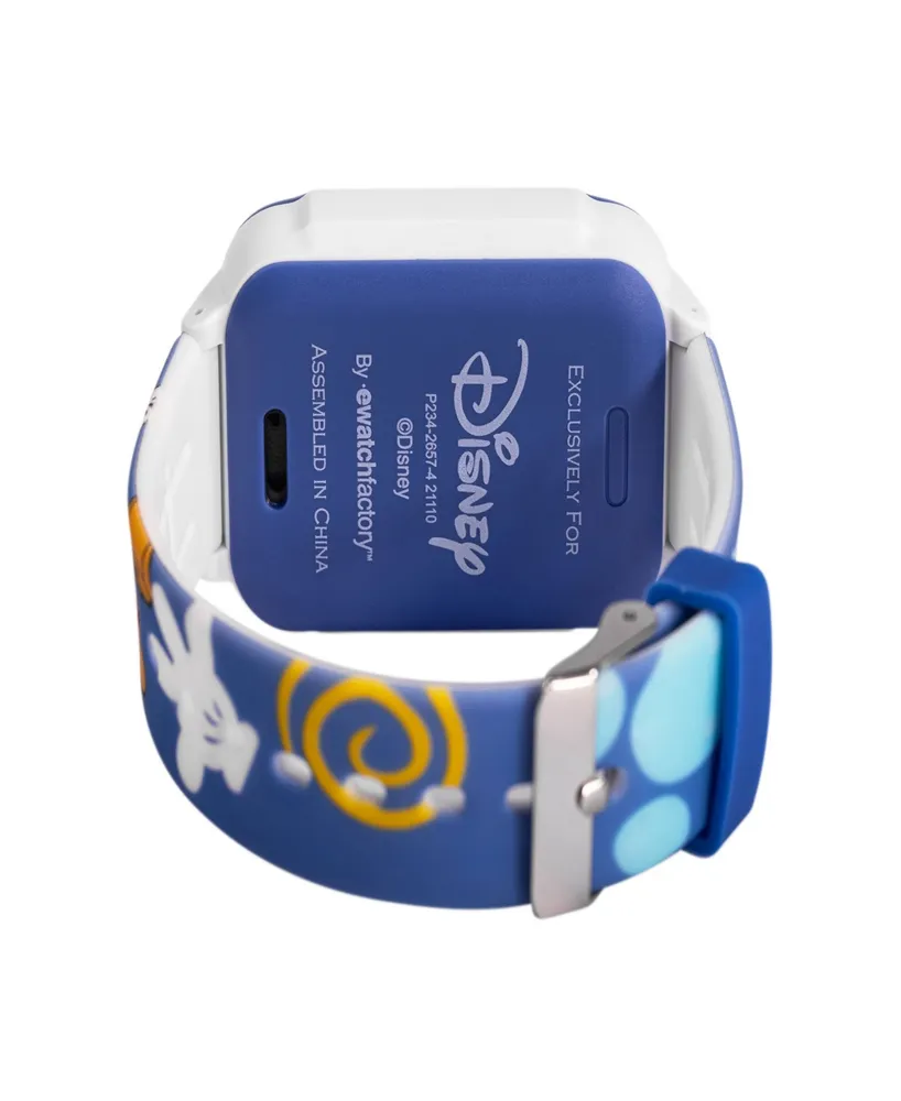 ewatchfactory Unisex Disney Mickey Mouse Playful Multi Silicone Strap Touchscreen Smart Watch 41.5mm