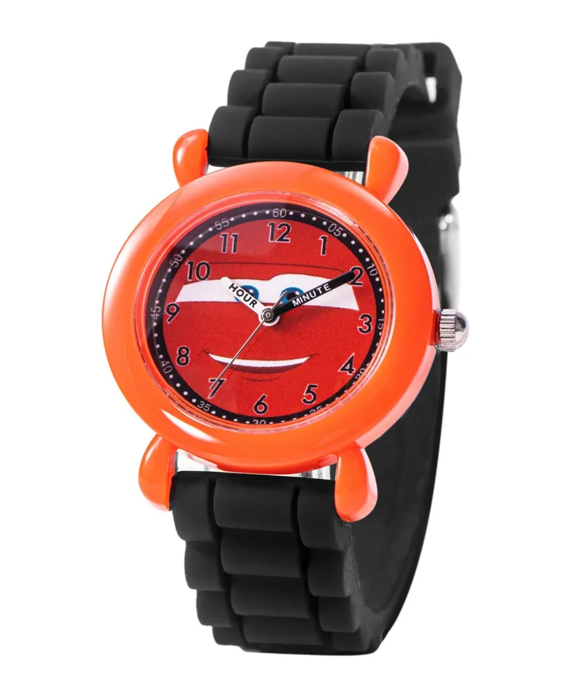 ewatchfactory Boy's Disney Cars Lightning Black Silicone Strap Watch 32mm