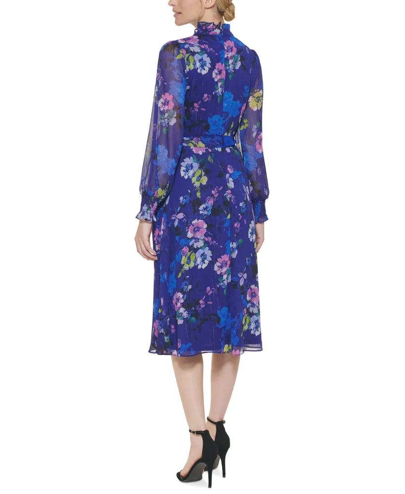 Jessica Howard Petite Floral-Print Midi Dress