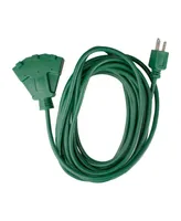 25' 3-Prong Outdoor Extension Power Cord with Fan Style Connector - Multi