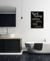 Stupell Industries Guest Rating Five Star Bathroom Black Funny Word Design Wall Plaque Art Collection By Daphne Polselli