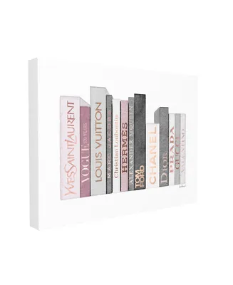 Stupell Industries Fashion Designer Book Stack Pink Gray Watercolor Stretched Canvas Wall Art, 16" x 20" - Multi
