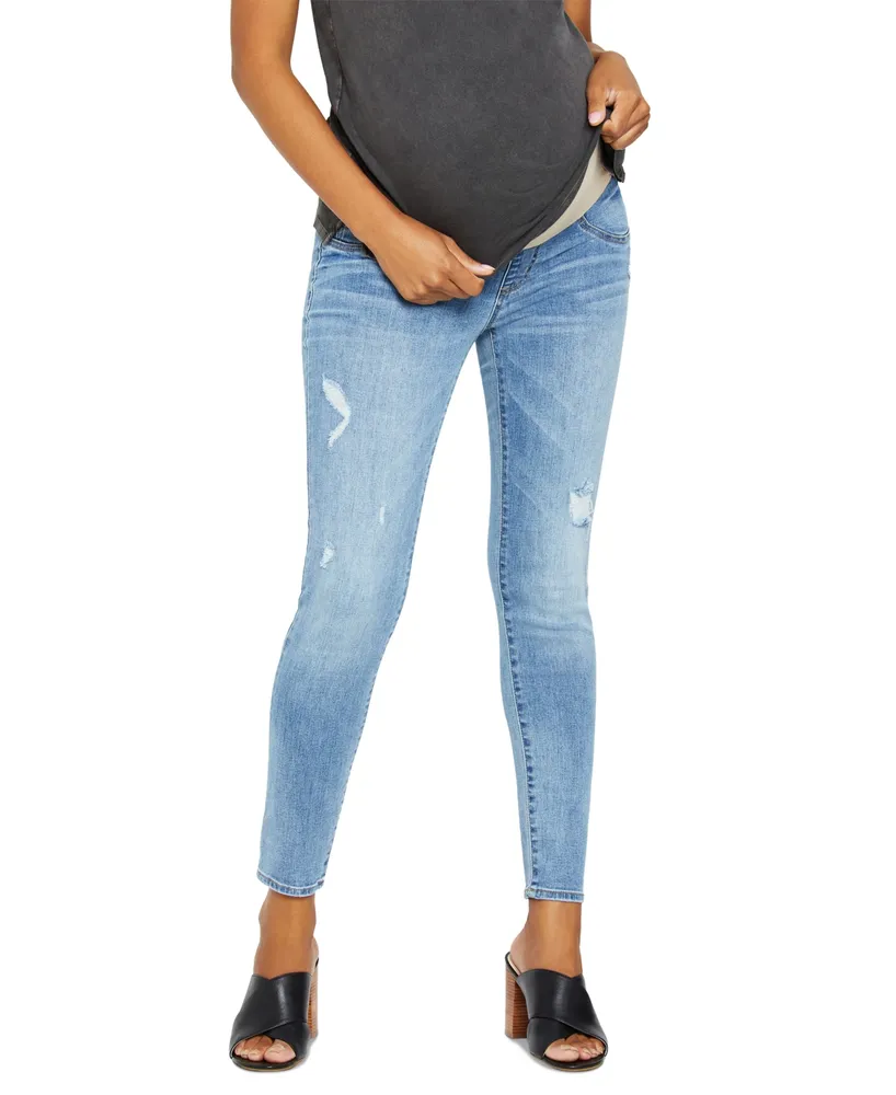 Women's Indigo Blue Sustainable Secret Fit Over the Belly Skinny Leg Maternity Jeans - Motherhood