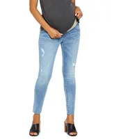 Women's Indigo Blue Sustainable Secret Fit Over the Belly Skinny Leg Maternity Jeans - Motherhood