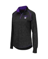 Women's Black Northwestern Wildcats Bikram 1/4 Zip Long Sleeve Jacket