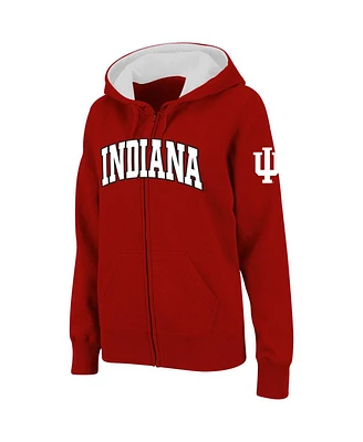 Women's Colosseum Indiana Hoosiers Arched Name Full-Zip Hoodie