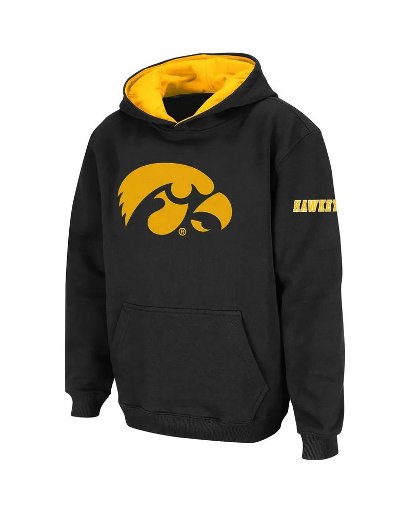 Big Boys Black Iowa Hawkeyes Logo Pullover Hoodie