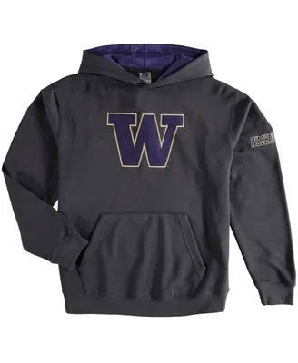 Big Boys Charcoal Washington Huskies Logo Pullover Hoodie