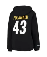 Big Boys Troy Polamalu Black Pittsburgh Steelers Retired Player Name and Number Pullover Hoodie