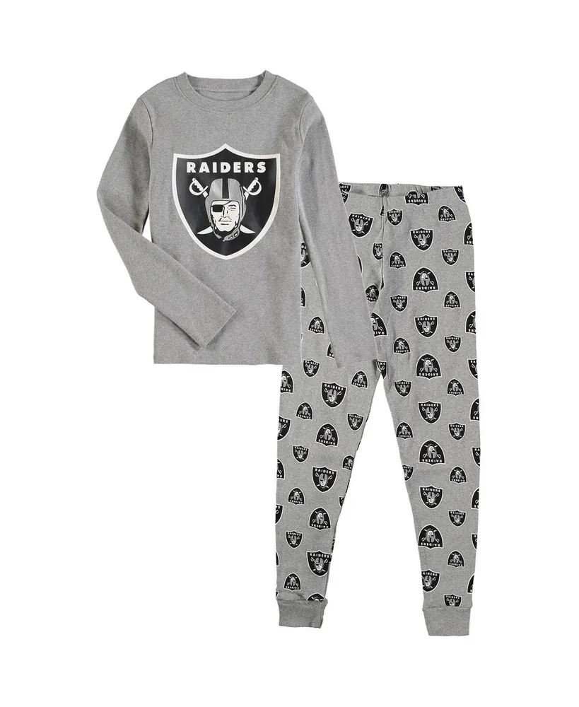 Youth Heathered Gray New York Giants Long Sleeve T-Shirt & Pants Sleep Set