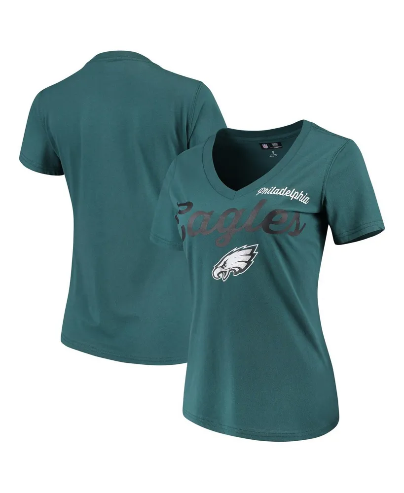 Women's G-III 4Her by Carl Banks Midnight Green Philadelphia Eagles Post  Season Long Sleeve V