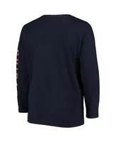 Women's Navy Chicago Bears Plus Size Team Logo Long Sleeve T-shirt