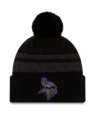 Men's Black Minnesota Vikings Dispatch Cuffed Knit Hat with Pom