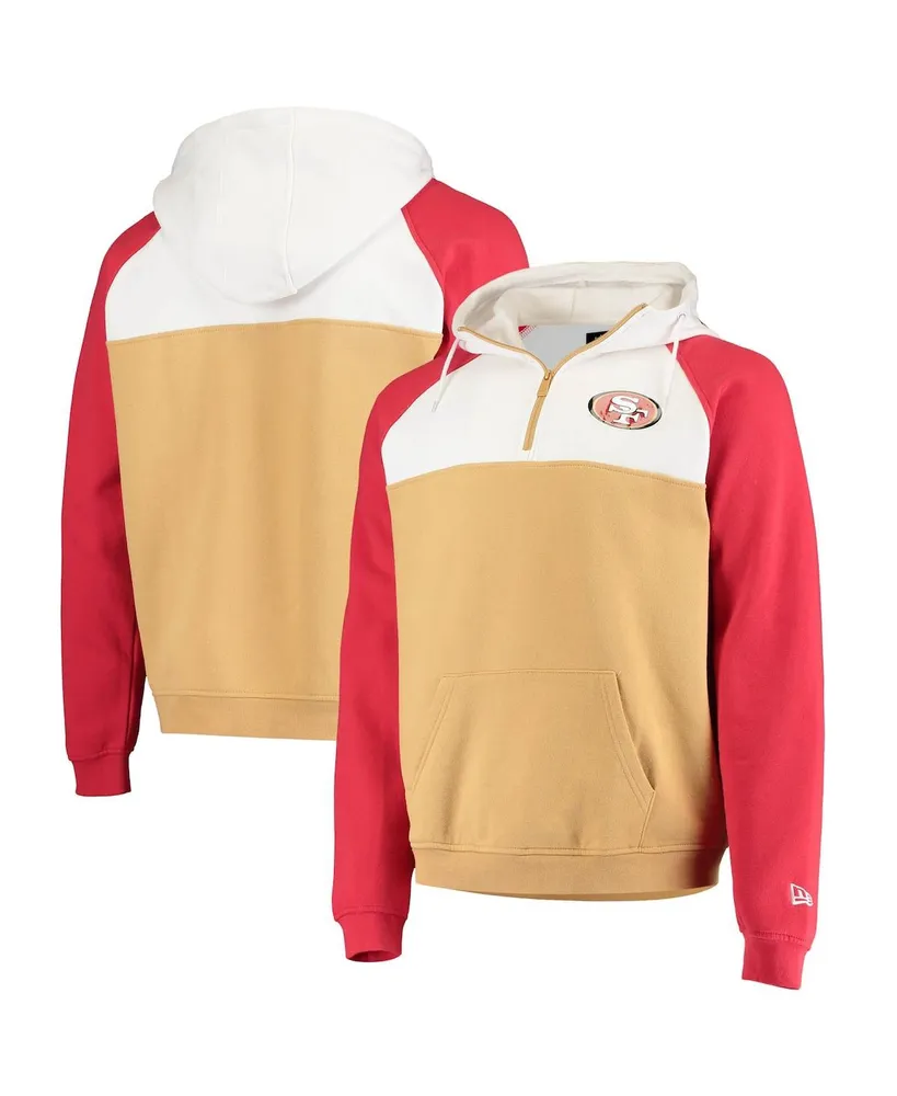 San Francisco 49ers Antigua Throwback Cycle Quarter-Zip Jacket - Heathered  Gray/White