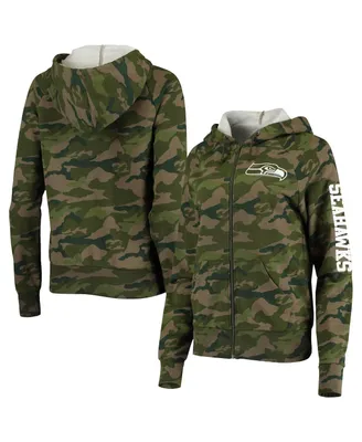 Women's Camo Seattle Seahawks Raglan Full-Zip Hoodie