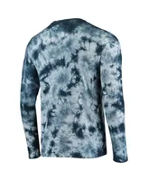 Men's Navy New England Patriots Tie-Dye Long Sleeve T-shirt