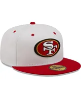 Men's White and Scarlet San Francisco 49ers Flipside 59FIFTY Fitted Hat