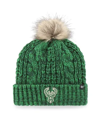 Women's Hunter Green Milwaukee Bucks Meeko Cuffed Knit Hat with Pom