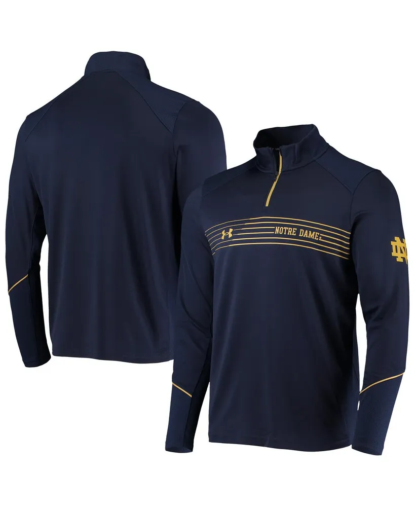 Men's Navy Notre Dame Fighting Irish Sideline Performance Lightweight Quarter-Zip Jacket