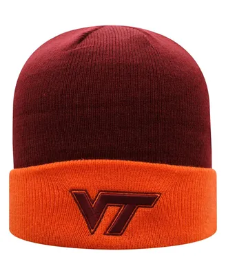 Men's Maroon and Orange Virginia Tech Hokies Core 2-Tone Cuffed Knit Hat
