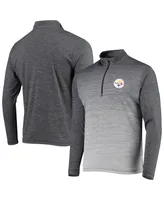 Men's Black, Heathered Gray Pittsburgh Steelers Cycle Quarter-Zip Jacket