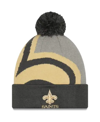 Men's Graphite New Orleans Saints Logo Whiz Redux Cuffed Knit Hat