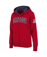 Women's Stadium Athletic Cardinal Arizona Wildcats Arched Name Full-Zip Hoodie