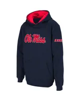 Big Boys Navy Ole Miss Rebels Logo Pullover Hoodie