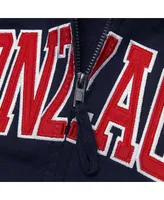 Women's Stadium Athletic Navy Gonzaga Bulldogs Arched Name Full-Zip Hoodie