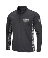 Men's Charcoal Florida Gators Oht Military-Inspired Appreciation Digi Camo Quarter-Zip Jacket