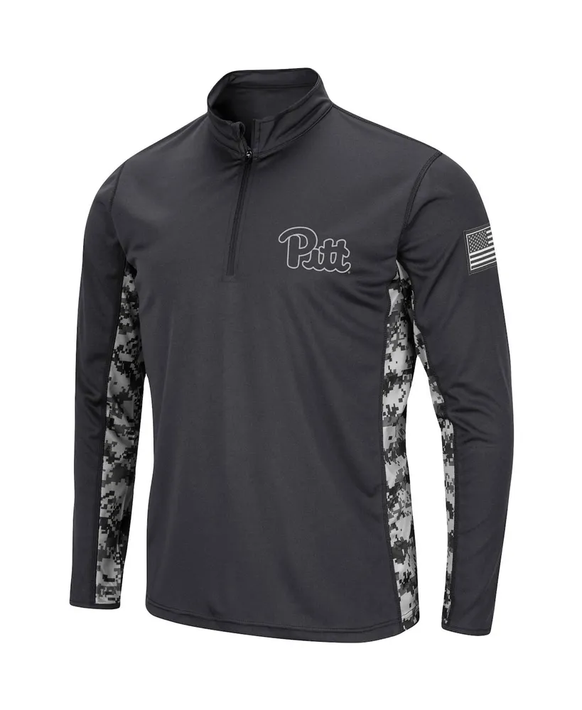 Men's Charcoal Pitt Panthers Oht Military-Inspired Appreciation Digi Camo Quarter-Zip Jacket