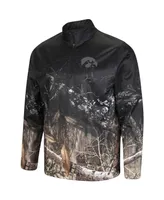 Men's Black, Realtree Camo Iowa Hawkeyes Creek Quarter-Zip Jacket