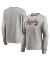 Women's Heathered Gray Arizona Coyotes Fan Favorite Script Pullover Sweatshirt